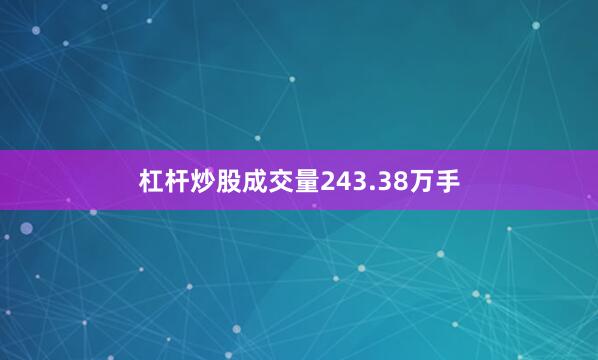 杠杆炒股成交量243.38万手